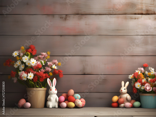 Easter wall with flowers