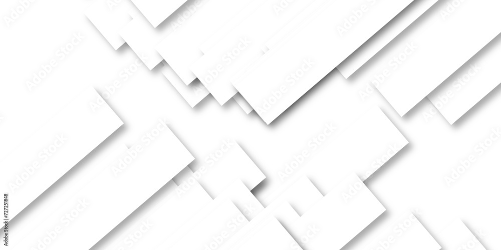 Modern Abstract white background design with layers of textured white transparent material in triangle and squares shapes. Abstract design Banner Pattern background template.
