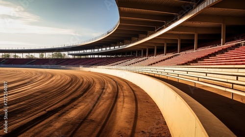 An empty arena for horse races without participants © Jūlija