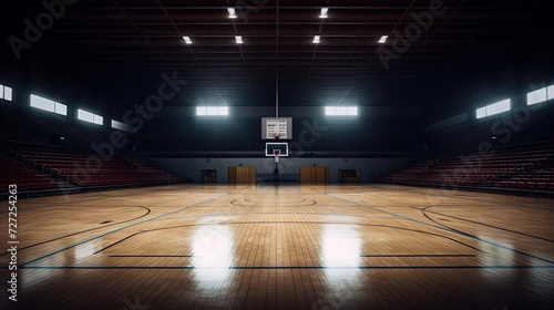 An empty basketball court in anticipation of the game © Jūlija