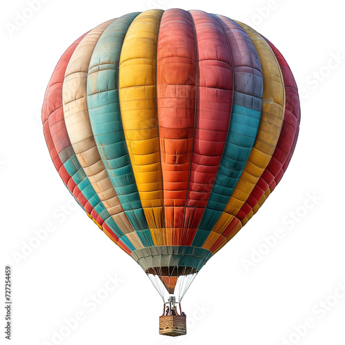 hot air balloon transportation isolated on transparent background ,generative ai
