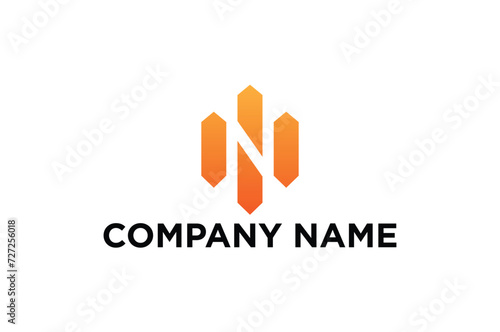 modern letter N logo design