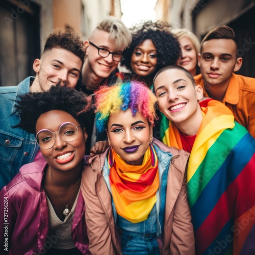 Stock image of LGBTQ youth expressing their identity and individuality, representing diversity Generative AI