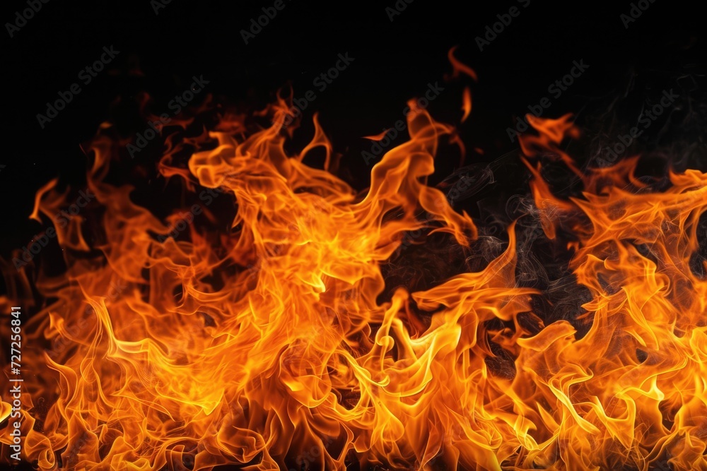 Inferno: Dynamic Flames on Isolated Black Background Inferno: Dynamic Flames on Isolated Black Background
