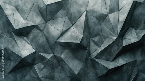 Architectural Abstract: Polygonal Pattern Interior Wall Decoration in Grey Tones