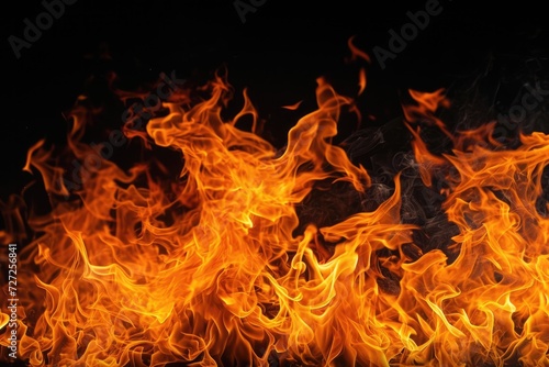 Inferno: Dynamic Flames on Isolated Black Background