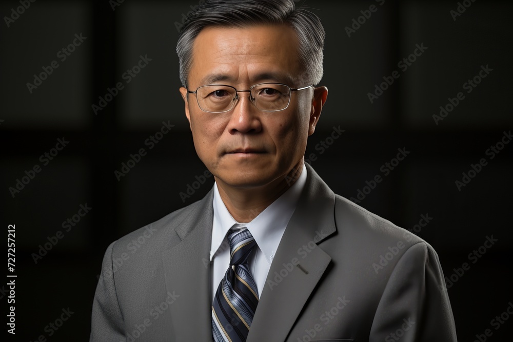 Portrait of an Asian adult man wearing glasses Portrait of an Asian adult man wearing glasses