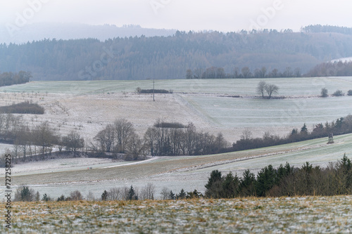 Winter landscape with snow. Winter landscape and nature