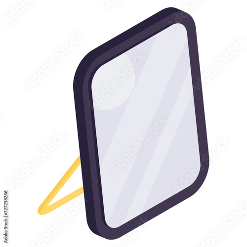 An isometric design icon of floor mirror 