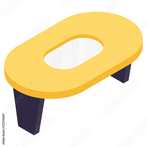 Editable design icon of square table