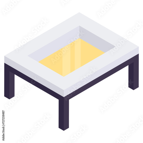 Editable design icon of square table