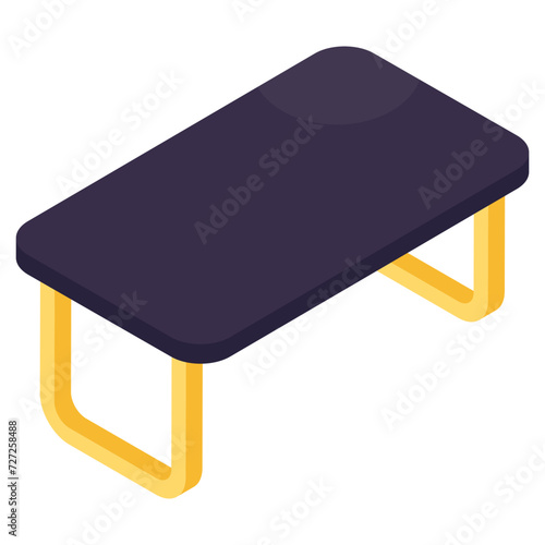 Editable design icon of rectangular table