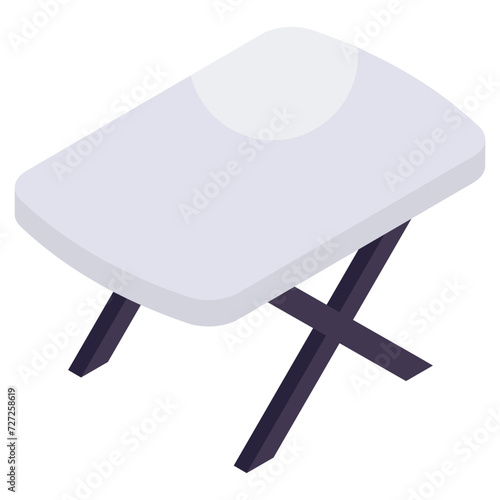 Editable design icon of rectangular table