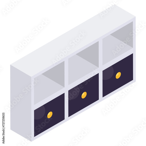 An icon design of chest of drawers 