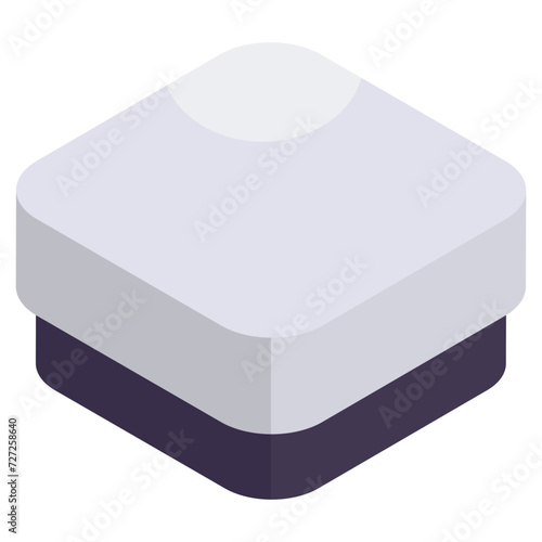 An isometric design icon of ottoman 