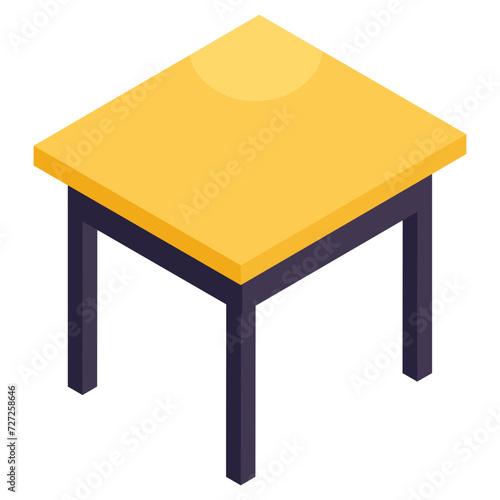 Editable design icon of square table