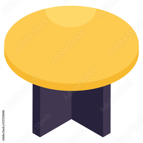 Editable design icon of round table