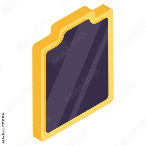 An isometric design icon of mirror 