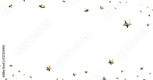 Gilded Wonders Unleashed  3D Gold Stars Rain Illustration Mesmerizes Viewers