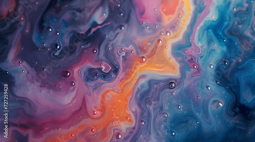 Wallpaper Mural Abstract Painting With Blue, Orange, and Pink Colors Torontodigital.ca