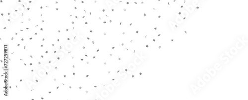 sparkling Christmas confetti falling isolated on white
