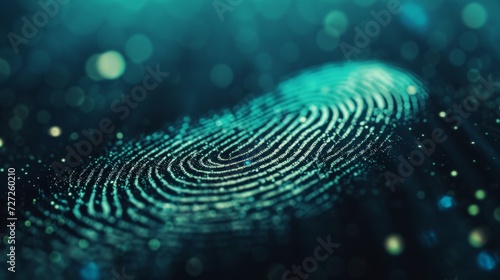 biometric fingerprint on dark background 