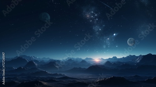 In the scene where the mountain scenery of the night is continuously seen, the force of the sky illuminating the scenery with a soft silver light creates an atmospheric and romantic atmosphere.