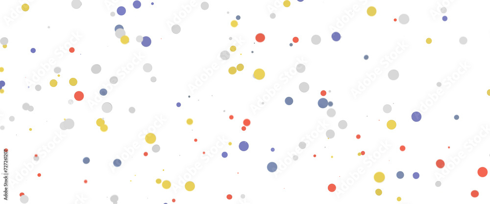 Multicolor confetti abstract background with a lot of falling pieces, isolated on a white background. Festive decorative tinsel element for design