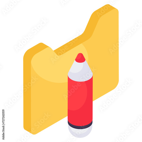 A unique design icon of folder edit 