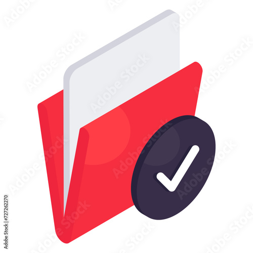 Perfect design icon of verified folder available for download 