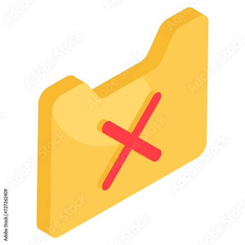 A unique design icon of wrong folder 