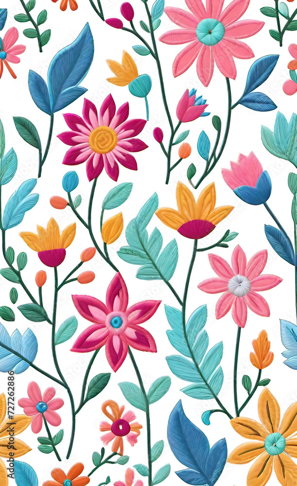 Vector illustration, Floral blooming romantic feminine seamless pattern with imitation patterns, seamless pattern for print, background for smartphone and shorts,