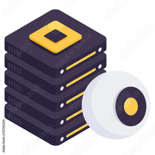 Perfect design icon of server camera 