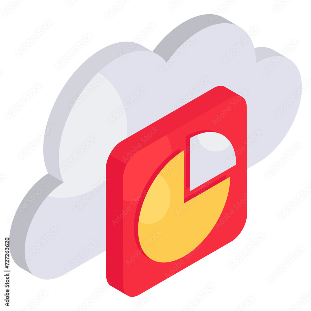 Editable design icon of cloud analytics Editable design icon of cloud analytics