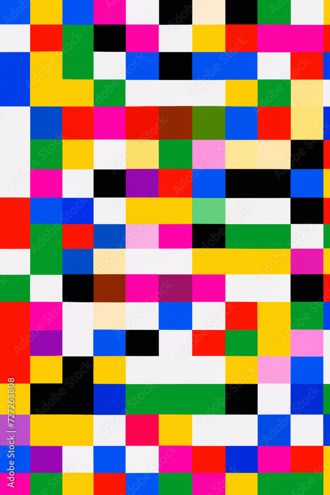 Geometric Harmony, A Mosaic of Colorful shapes Geometric Harmony, A Mosaic of Colorful shapes