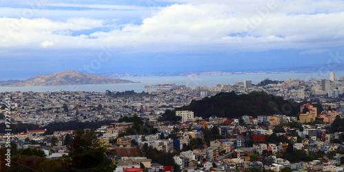 San Francisco, California: View of San Francisco skyline from Twin Peaks © Walter Cicchetti