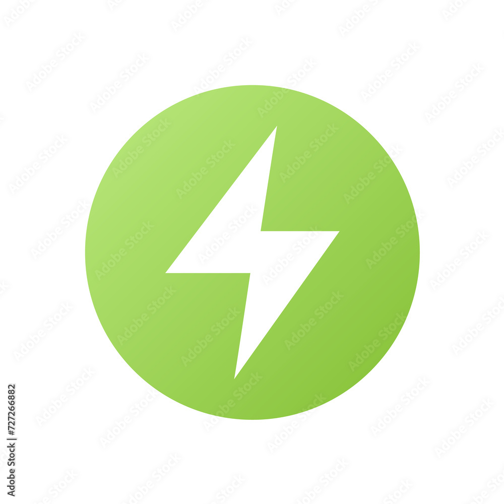 Green lightning icon. Green lightning icon.