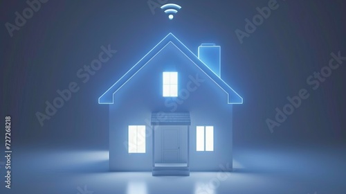 Wallpaper Mural Interactive holographic icons of stunningly large and shining house buildings suspended in the air Torontodigital.ca