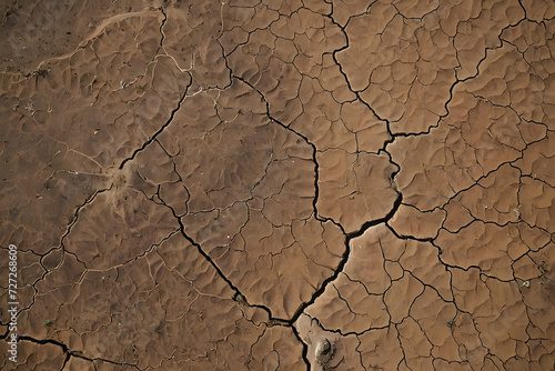 View of an arid land from above