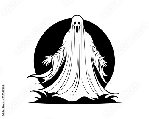 creepy holloween ghost scary icon art, spooky, scary, demon