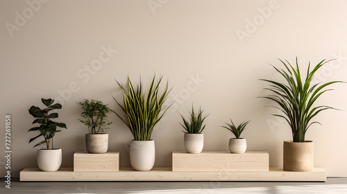 Decorative Indoor Plants  3d Rendered  Office Room Background   Home garden empty wall   sunlight  plant in a vase  ceramic pots green white  plant in a flowerpot
