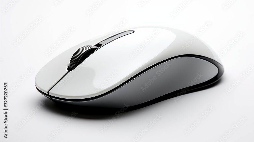 A sleek modern wireless computer mouse isolated on white a symbol of digital connectivity A sleek modern wireless computer mouse isolated on white a symbol of digital connectivity