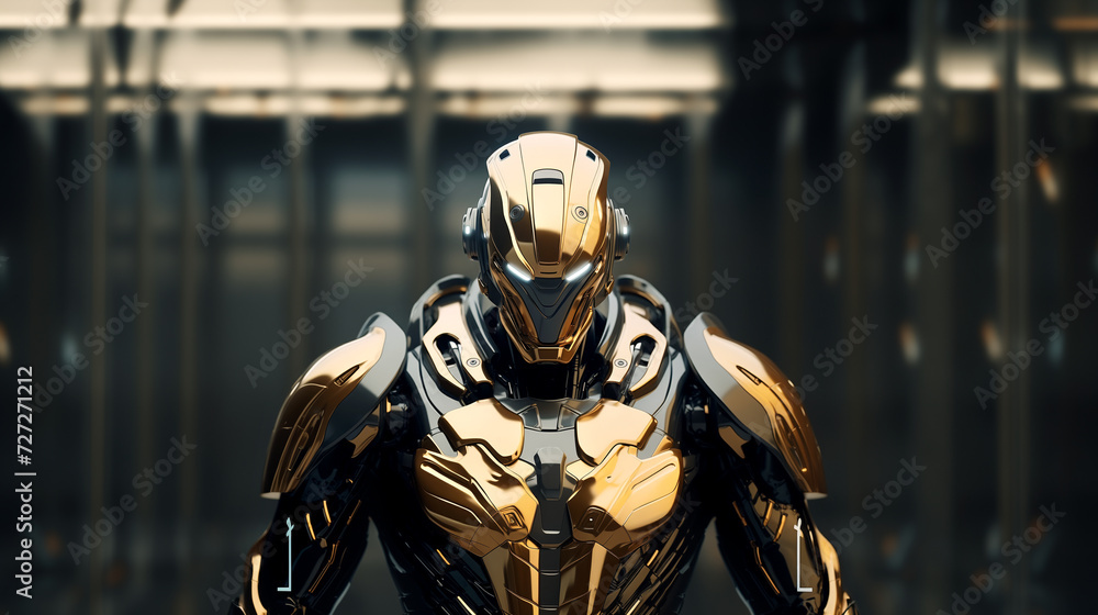 soldier robot cyborg future humanoid 3d wallpaper space