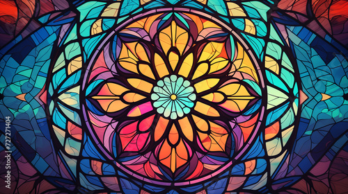 stained glass window in a church abstract background mosaic