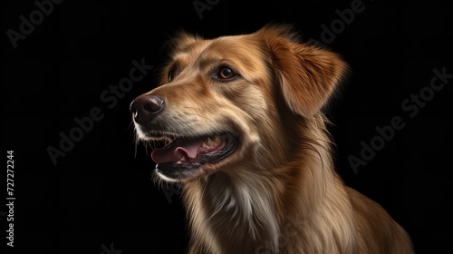 Dog Isolated on Black Background - 8K 4K Photorealistic