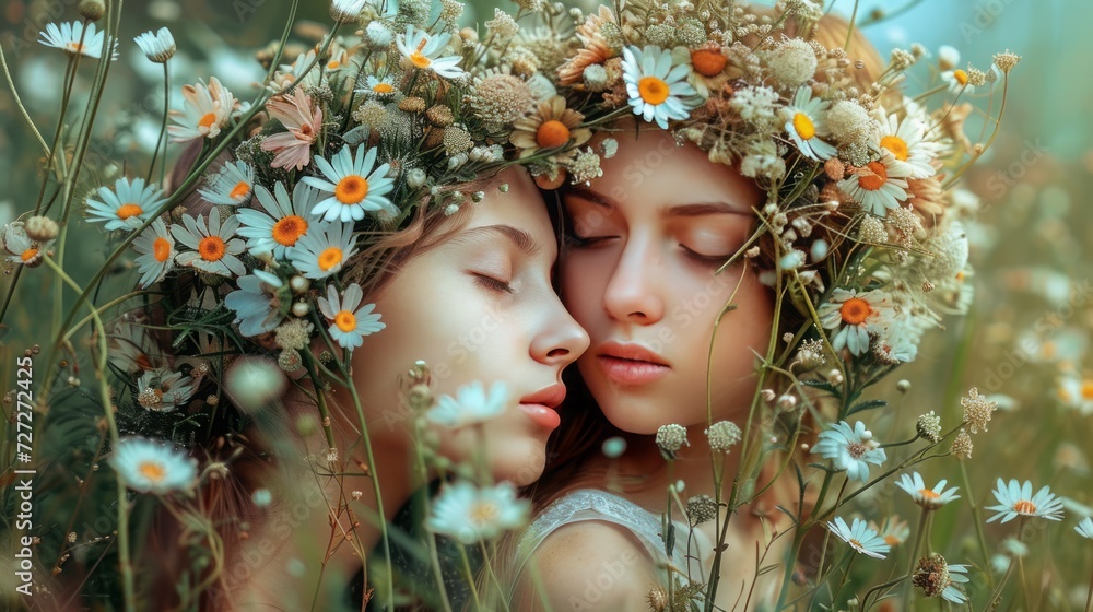 girls in flowers. girls in flowers.