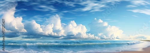 widescreen wallpaper cloudy sky above the beach