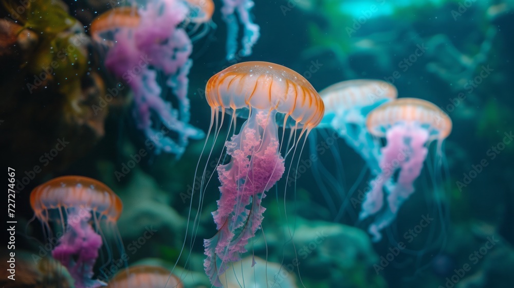 jellyfish on the seabed. jellyfish on the seabed.