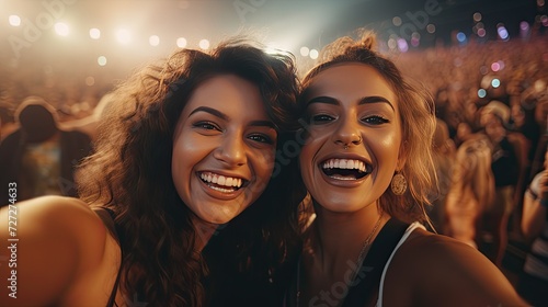 Two Women Smiling at Concert, Friendship Day