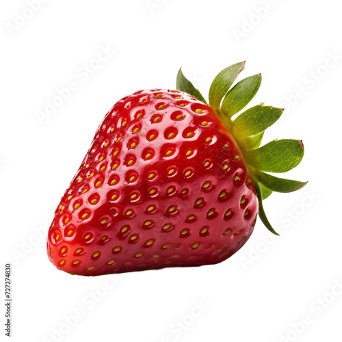 Strawberry isolated on transparent and white background. Ideal for use in advertising. Generative ai